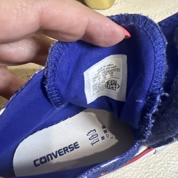 Converse All Star Baby Toddler 7 Chuck Taylor Canvas Stars & Stripes Shoes - Picture 5 of 8